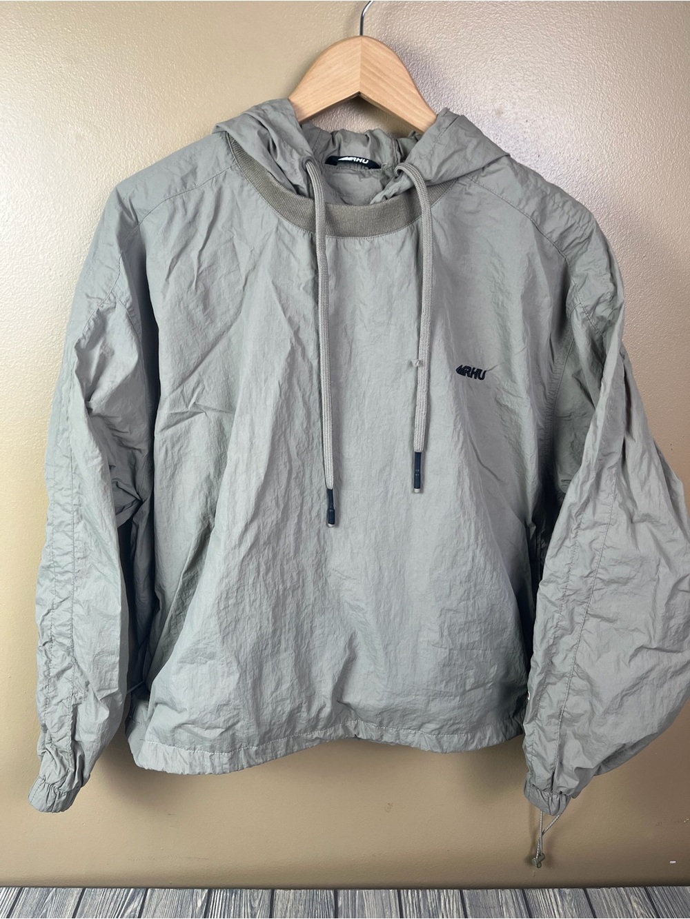 Zara X Rhude Rhuigi Brown Windbreaker Hoodie Jacket Size Large